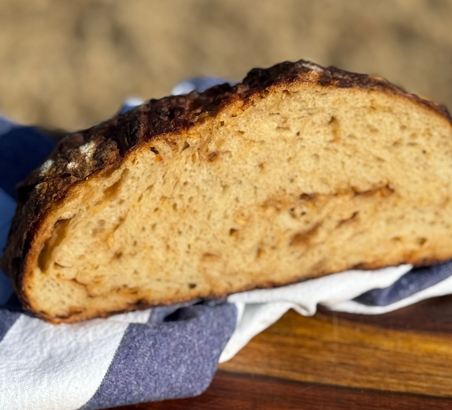 Cheesy Onion Jam Sourdough Loaf